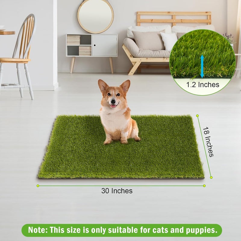 CooRug Fake Grass, 30 x 17 Inches Artificial Grass for Dogs, Realistic Turf for Indoor Outdoor Door Mat Balcony Patio Lawn Decoration - Image 2